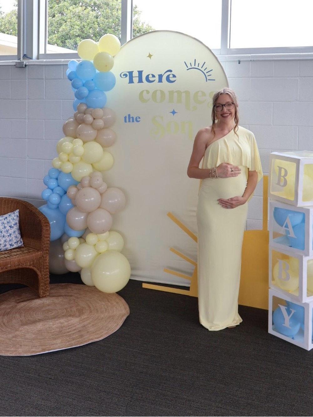Club L London One Shoulder Yellow Maternity Dress